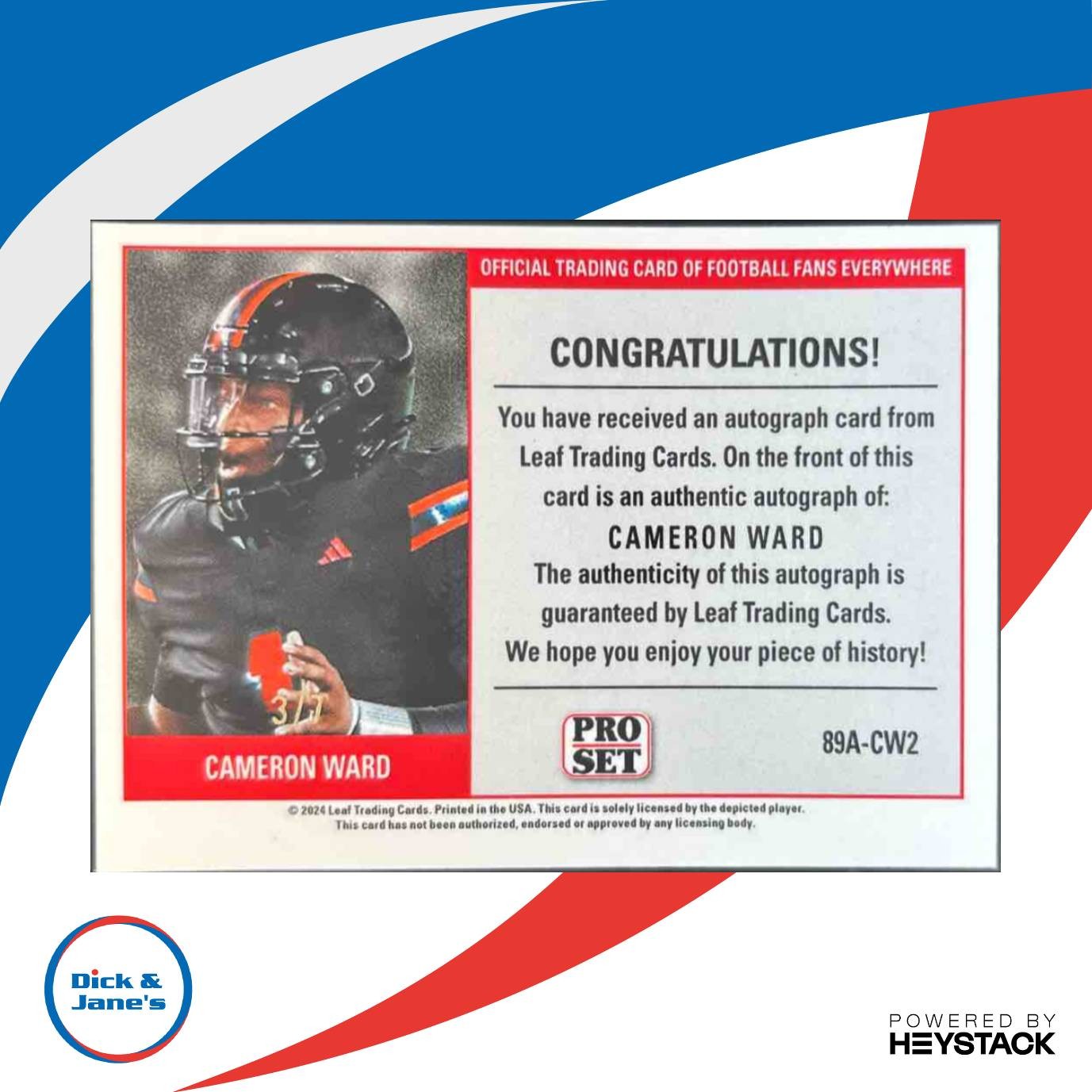 2024 Leaf Collective Cameron Ward Pro Set 1989 Auto Shimmer Green RC Hurricanes - Sports Cards