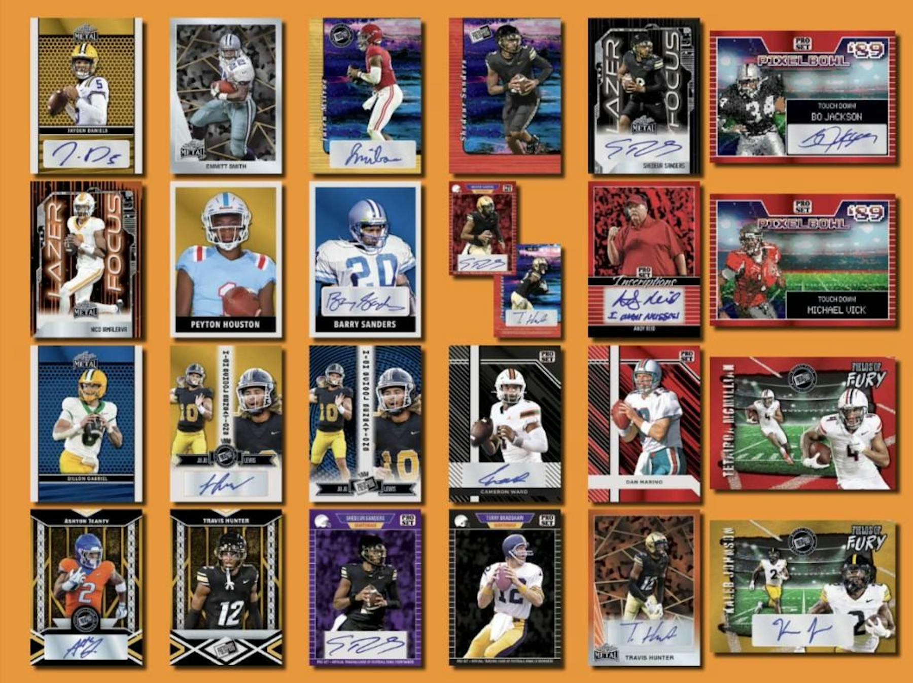 2024 Leaf Collective Football Hobby Box (4 Autos) Travis Hunter Jayden Daniels Cam Ward - NFL Hobby Box