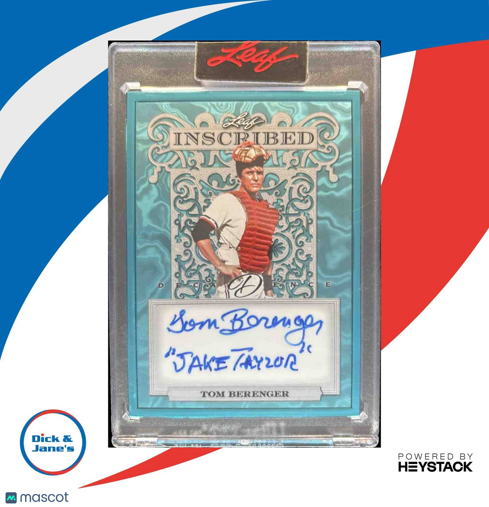 2024 Leaf Decadence Tom Berenger Inscribed Auto Turquoise 5/10 Jake Taylor Movie - Sports Cards