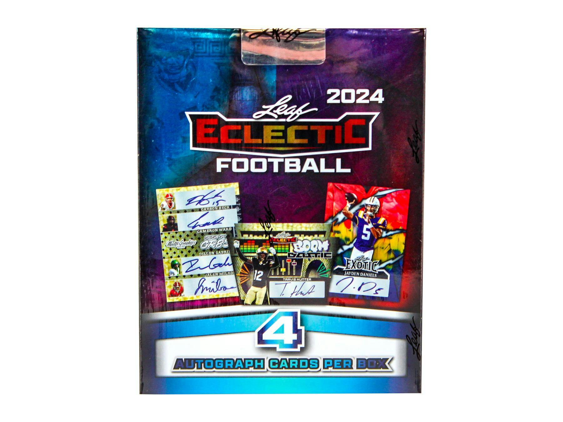 2024 Leaf Eclectic Football Hobby Box (4 Autographs) Jayden Daniels Cam Ward - NFL Hobby Box