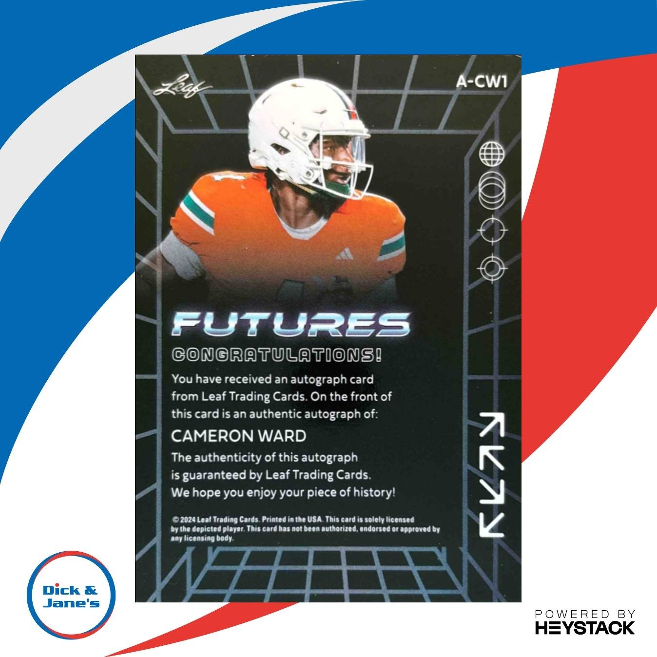 2024 Leaf Futures Multi-Sport Cameron Ward Auto Silver /149 #A-CW1 - Sports Cards