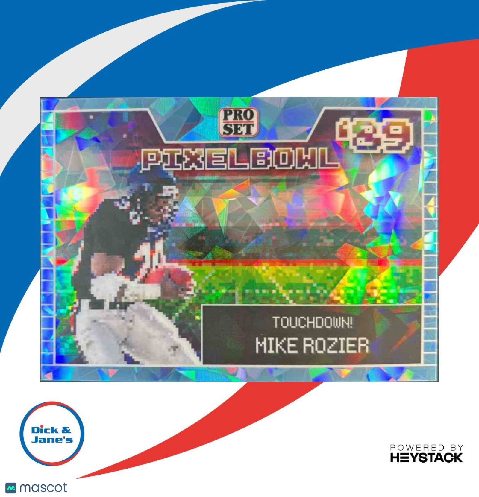 2024 Leaf Mike Rozier Pro Set Pixel Bowl ’89 Crystal Light Blue 1/1 Falcons - Sports Cards