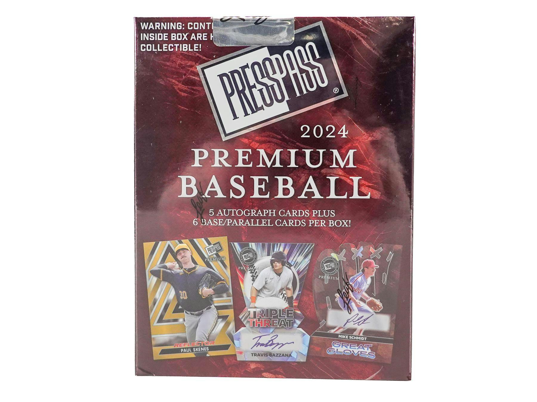 2024 Leaf Press Pass Premium Baseball Hobby Box (5 Autos) ELy Ichiro Pujols Skenes More! - MLB Hobby Box