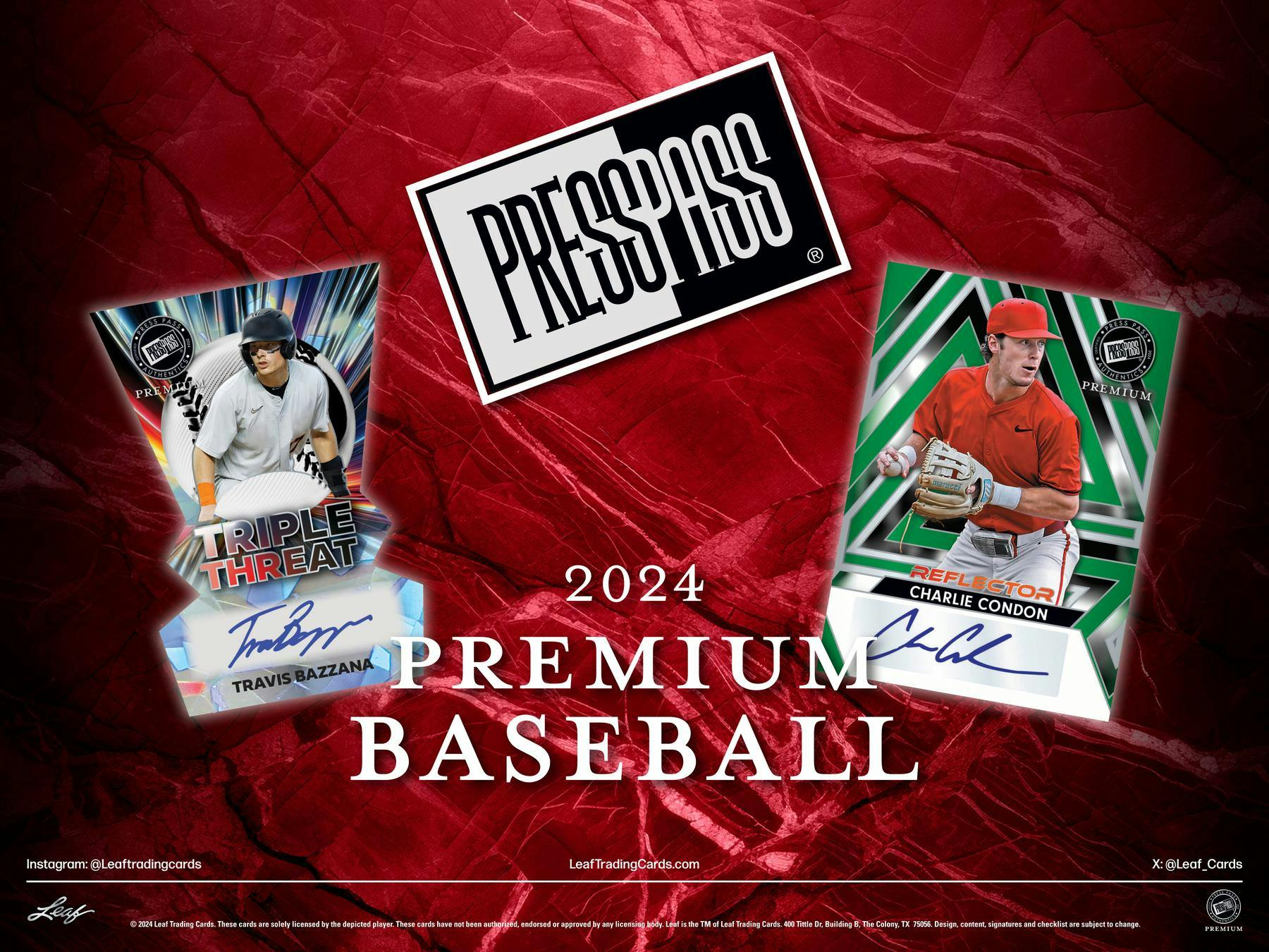 2024 Leaf Press Pass Premium Baseball Hobby Box (5 Autos) ELy Ichiro Pujols Skenes More! - MLB Hobby Box
