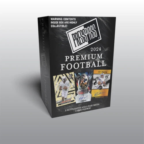 2024 Leaf Press Pass Premium Football Hobby Box (5 Autographs) - NFL Hobby Box