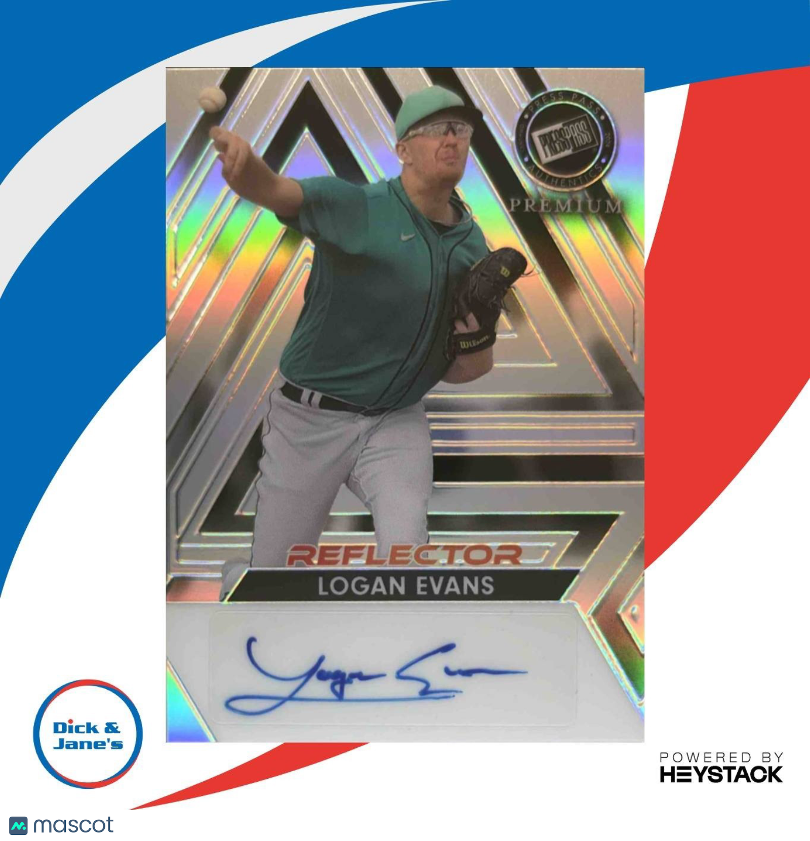 2024 Leaf Press Pass Premium Logan Evans Auto Reflector Prismatic Silver /35 - Sports Cards