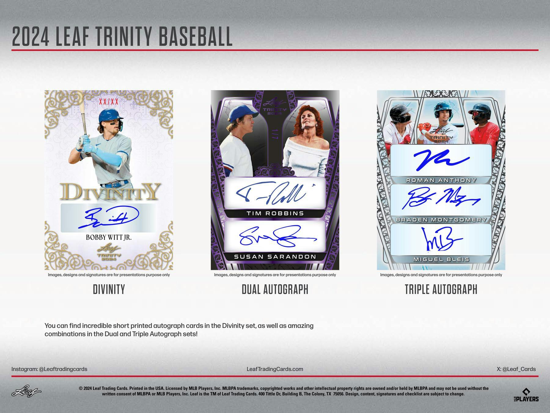 2024 Leaf Trinity Baseball Hobby Box (6 Autos) - MLB Hobby Box