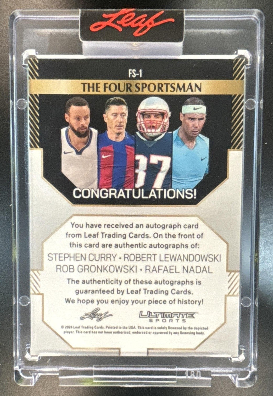 2024 Leaf Ultimate Sport Stephen Curry Lewandowski Rob Gronkowski Nadal Auto /12 - Sports Cards