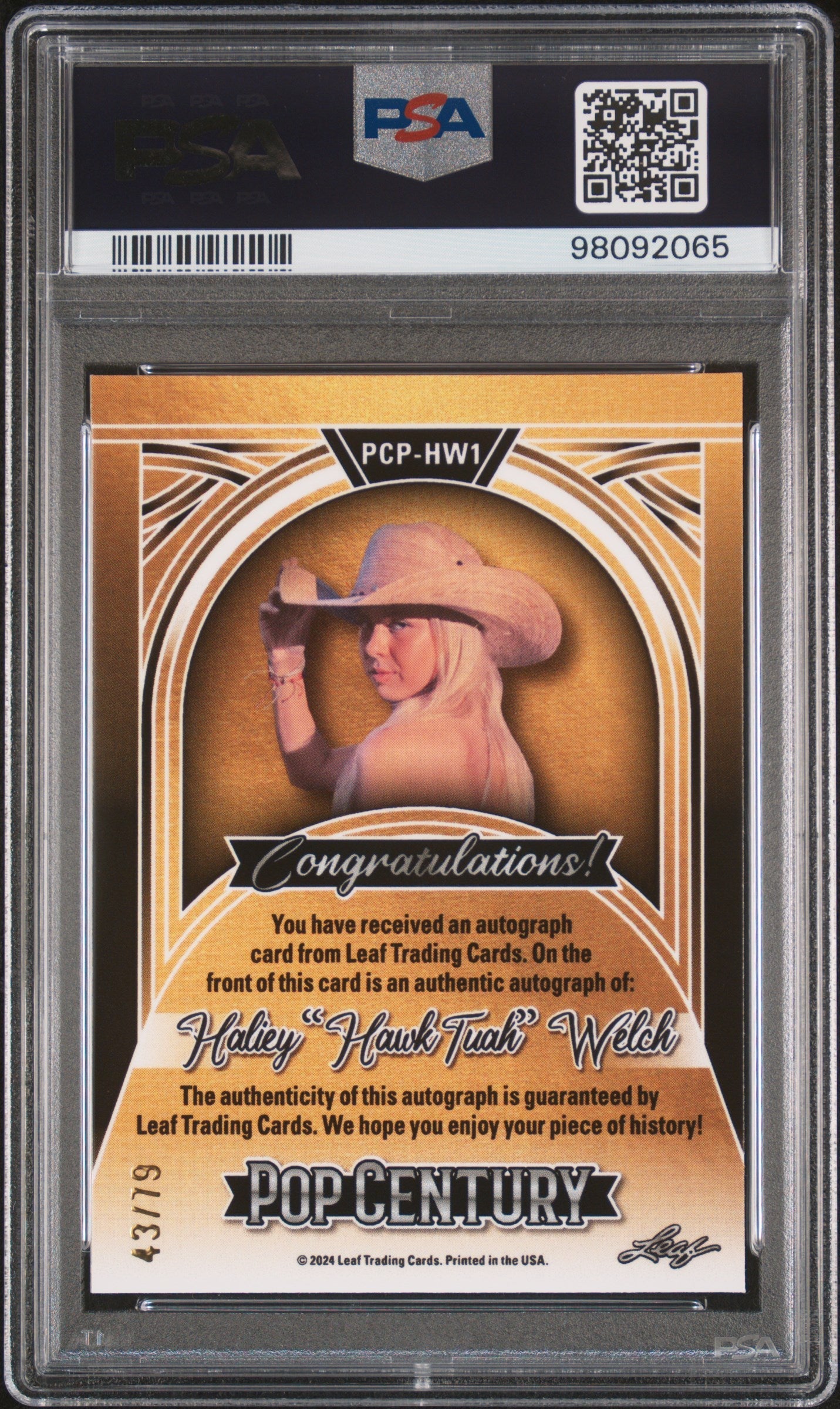 2024 Leaf Web Exclusives Haliey Welch P PRV Au Kaleido Silver #HW1 PSA 8 - Graded Sports Cards