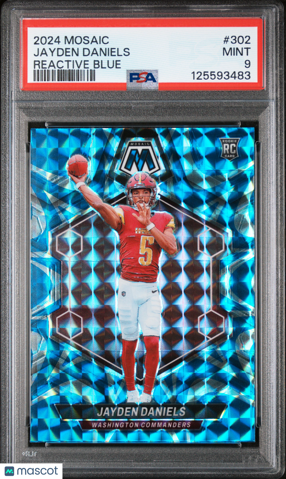 2024 Mosaic Jayden Daniels Reactive Blue Rookie #302 PSA 9 Washington Commanders - Graded Sports Cards