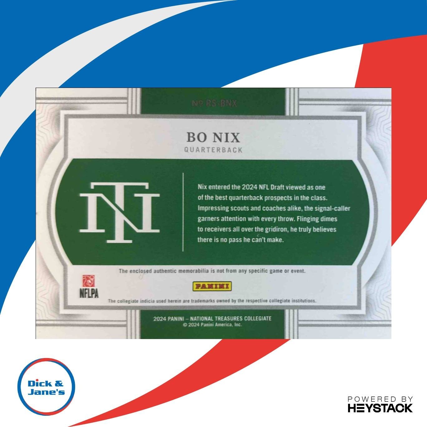 2024 National Treasures Collegiate Bo Nix Rookie Silhouettes /99 MEM RC Ducks - Sports Cards