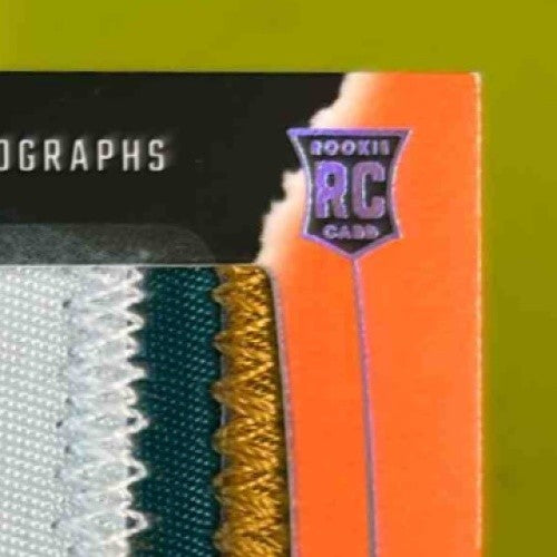 2024 Origins Brian Thomas Jr. Rookie Jumbo Jersey Auto Orange Patch /75 Jaguars - Sports Cards