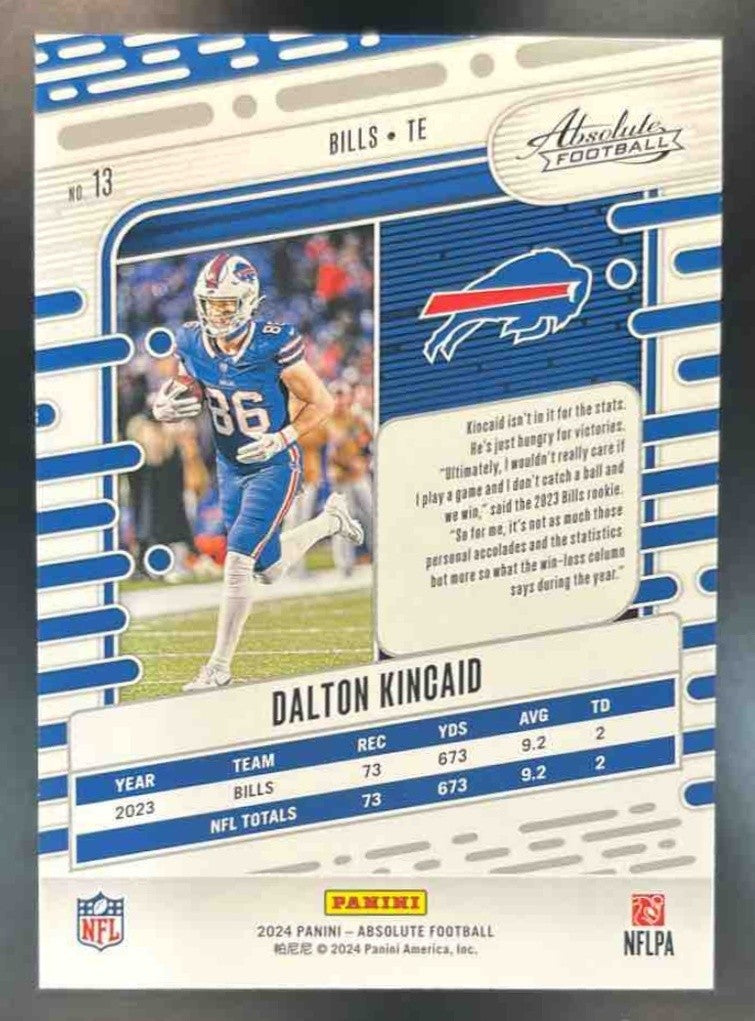 2024 Panini Absolute Dalton Kincaid Green Wave /50 #13 Buffalo Bills - Sports Cards