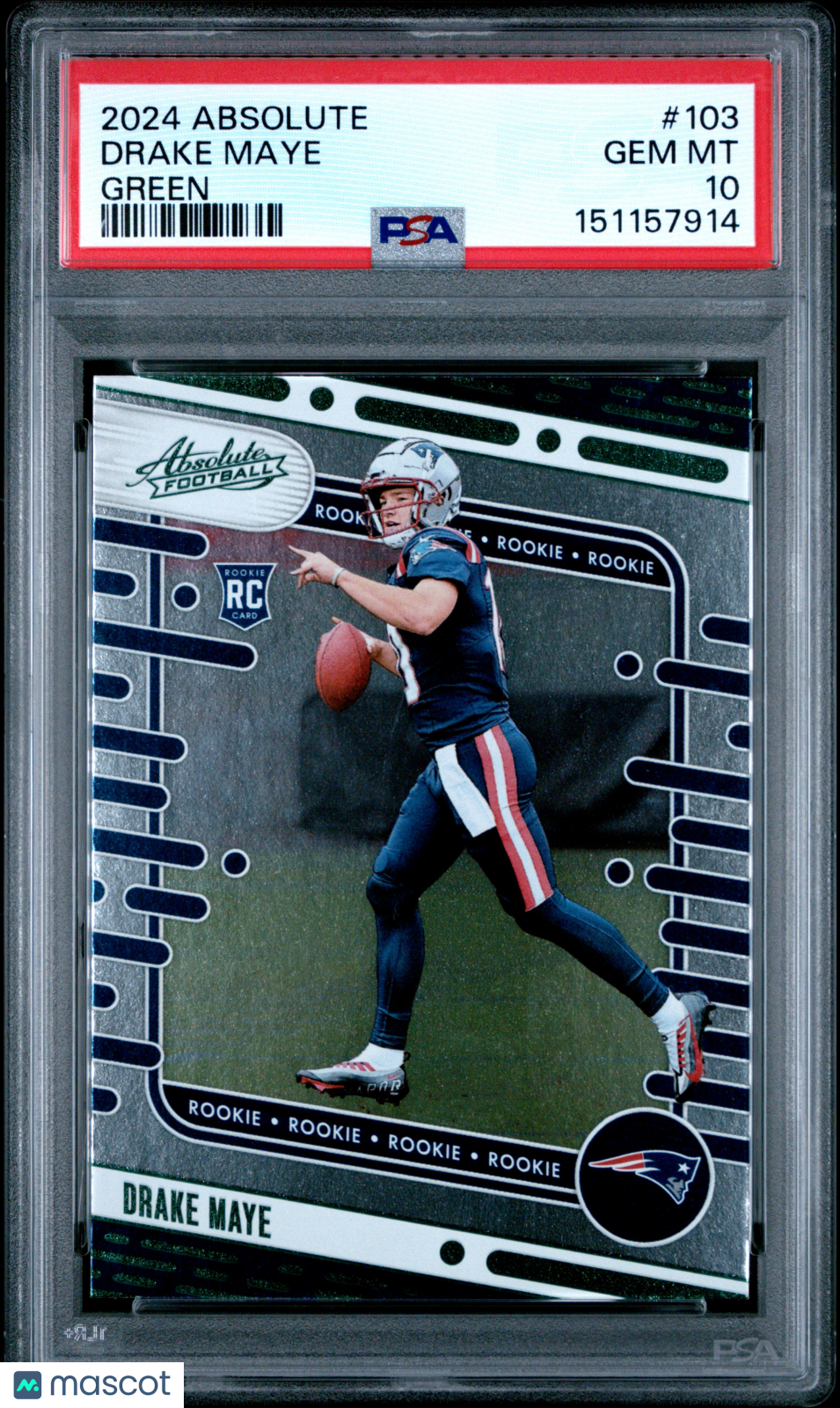 2024 Panini Absolute Drake Maye Green #103 PSA 10 - Graded Sports Cards
