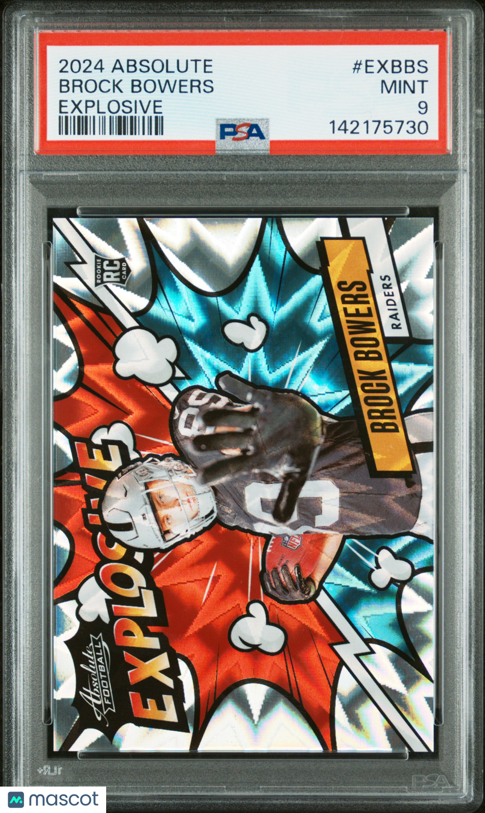 2024 Panini Absolute Explosive Brock Bowers Rookie #EXBBS PSA 9 MINT - Graded Sports Cards