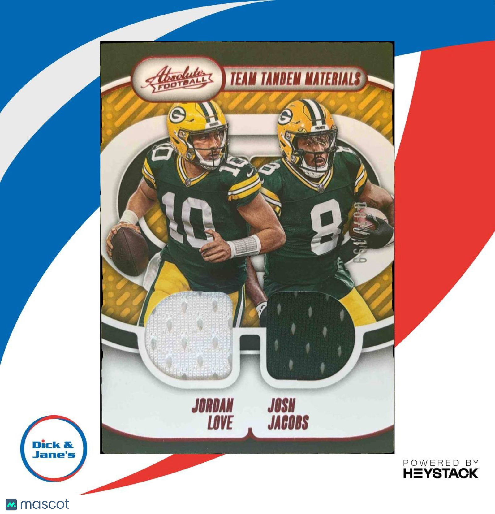 2024 Panini Absolute Jordan Love Josh Jacobs Team Tandem Patch /199 Packers - Sports Cards