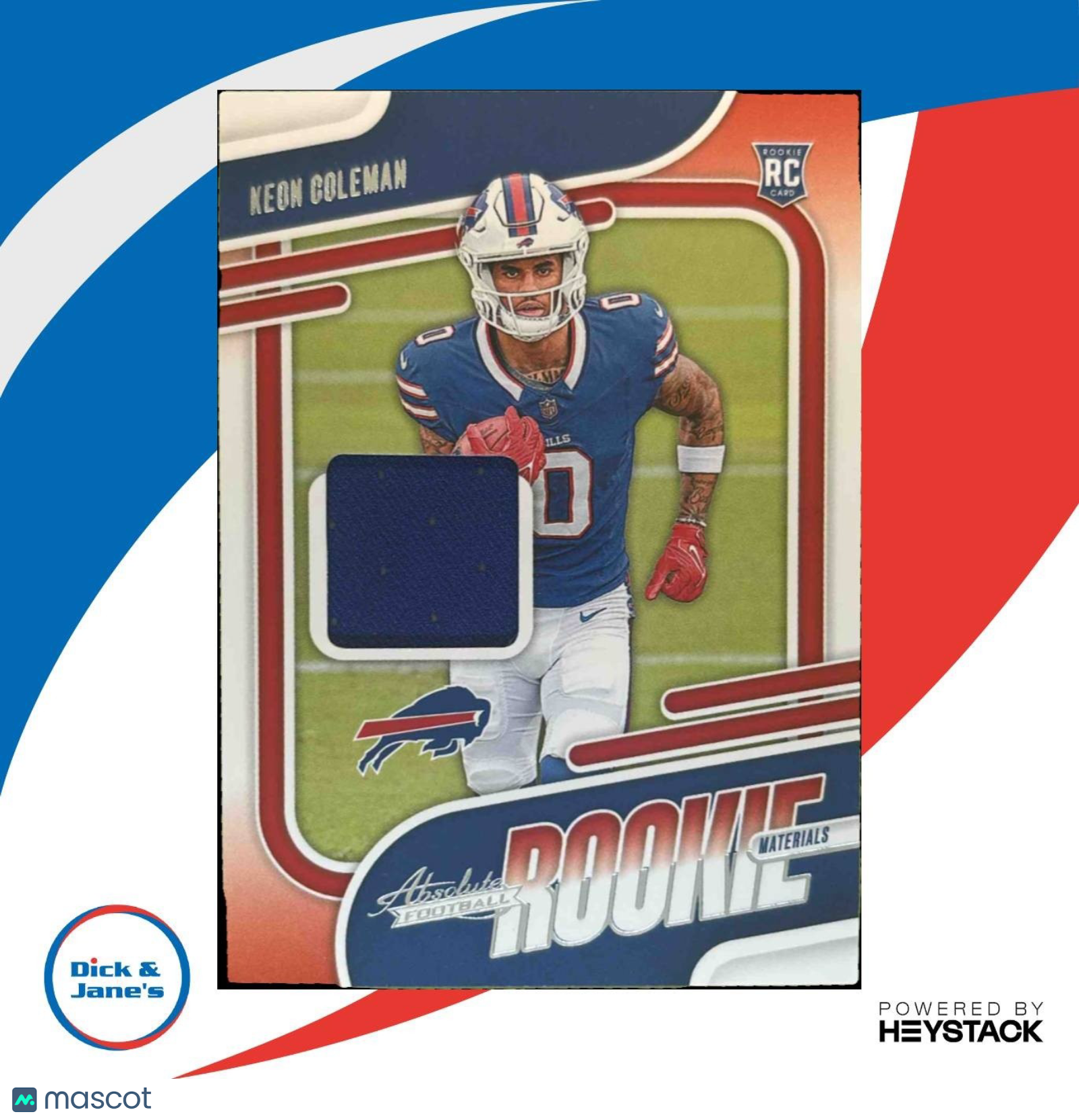 2024 Panini Absolute Keon Coleman Rookie Materials #ARM-KCN MEM RC Buffalo Bills - Sports Cards