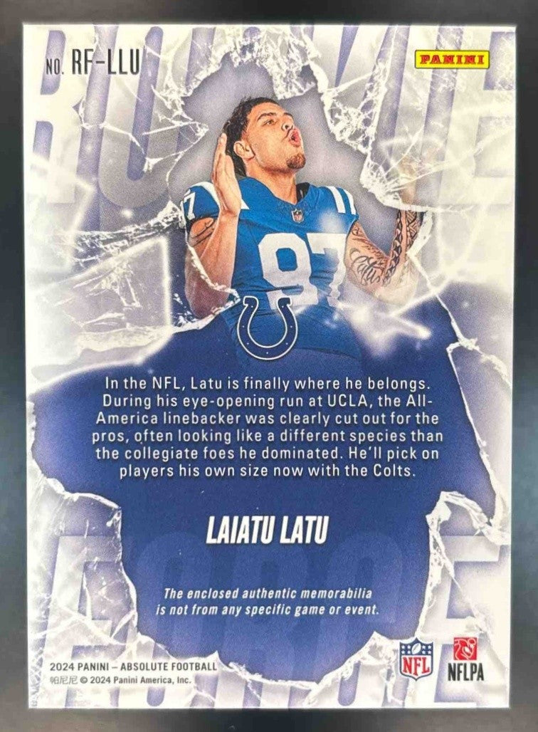 2024 Panini Absolute Laiatu Latu Rookie Force #RF-LLU MEM RC - Sports Cards