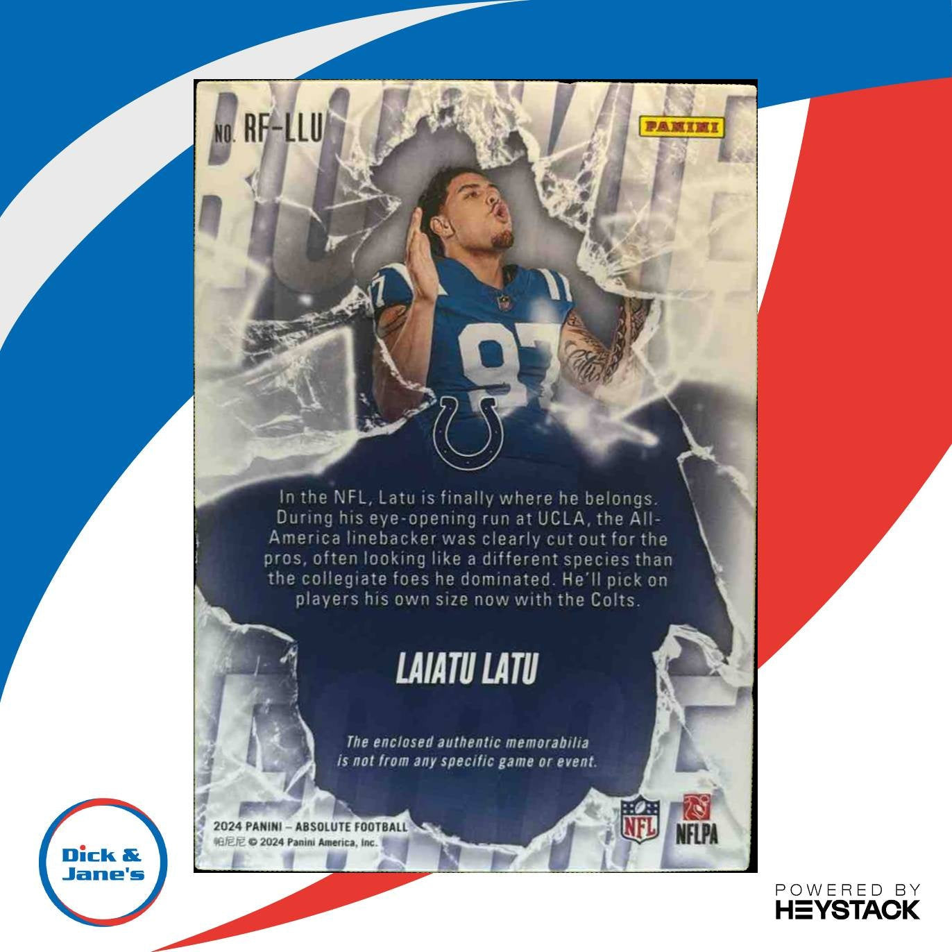 2024 Panini Absolute Laiatu Latu Rookie Force #RF-LLU MEM RC - Sports Cards