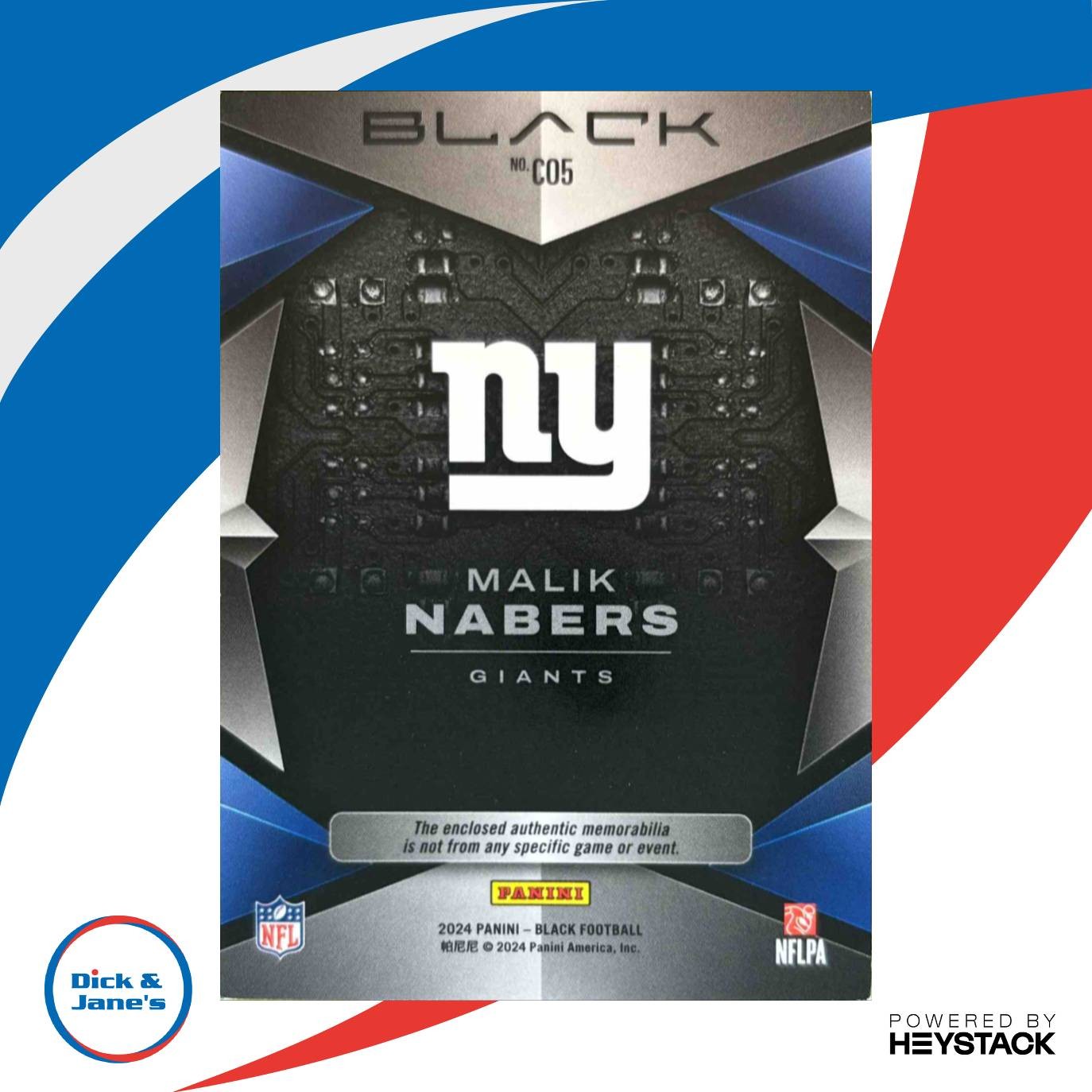 2024 Panini Black Malik Nabers Components Gold 2/10 #CO5 MEM RC New York Giants - Sports Cards