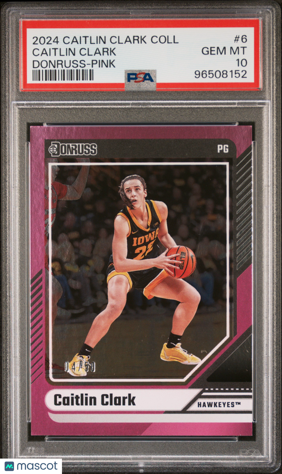 2024 Panini Caitlin Clark Collection Donruss Pink 04/50 #6 PSA 10 Indiana Fever - Graded Sports Cards