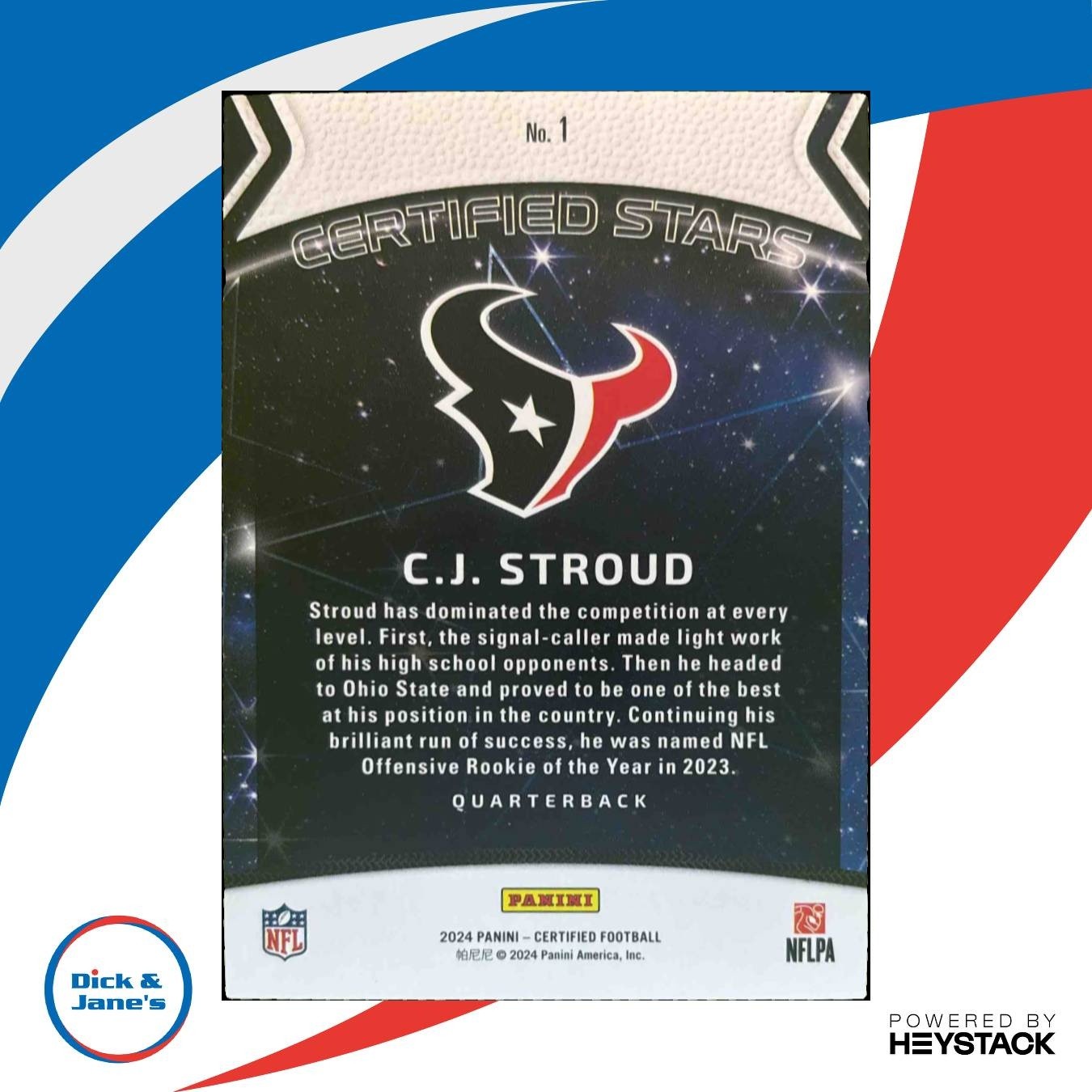 2024 Panini Certified C.J. Stroud Stars Bronze Mirror 158/299 #1 Houston Texans - Sports Cards