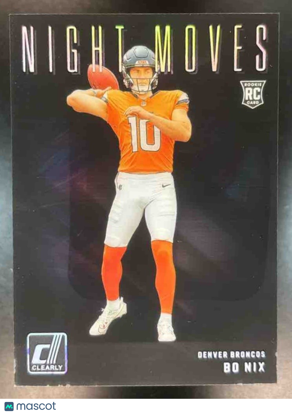 2024 Panini Clearly Donruss Bo Nix Night Moves #7 RC Denver Broncos - Sports Cards