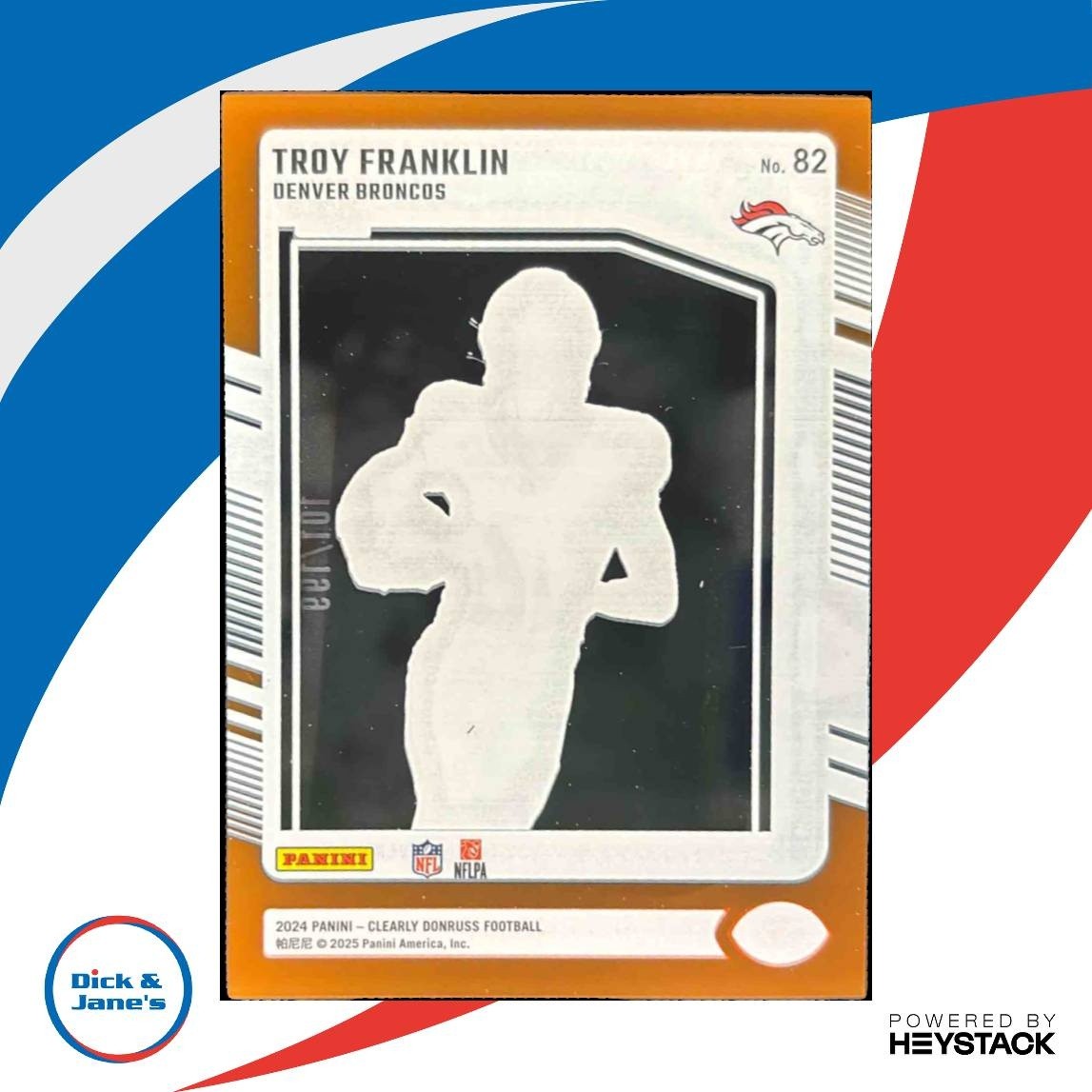 2024 Panini Clearly Donruss Troy Franklin Orange /199 #82 Rated Denver Broncos - Sports Cards