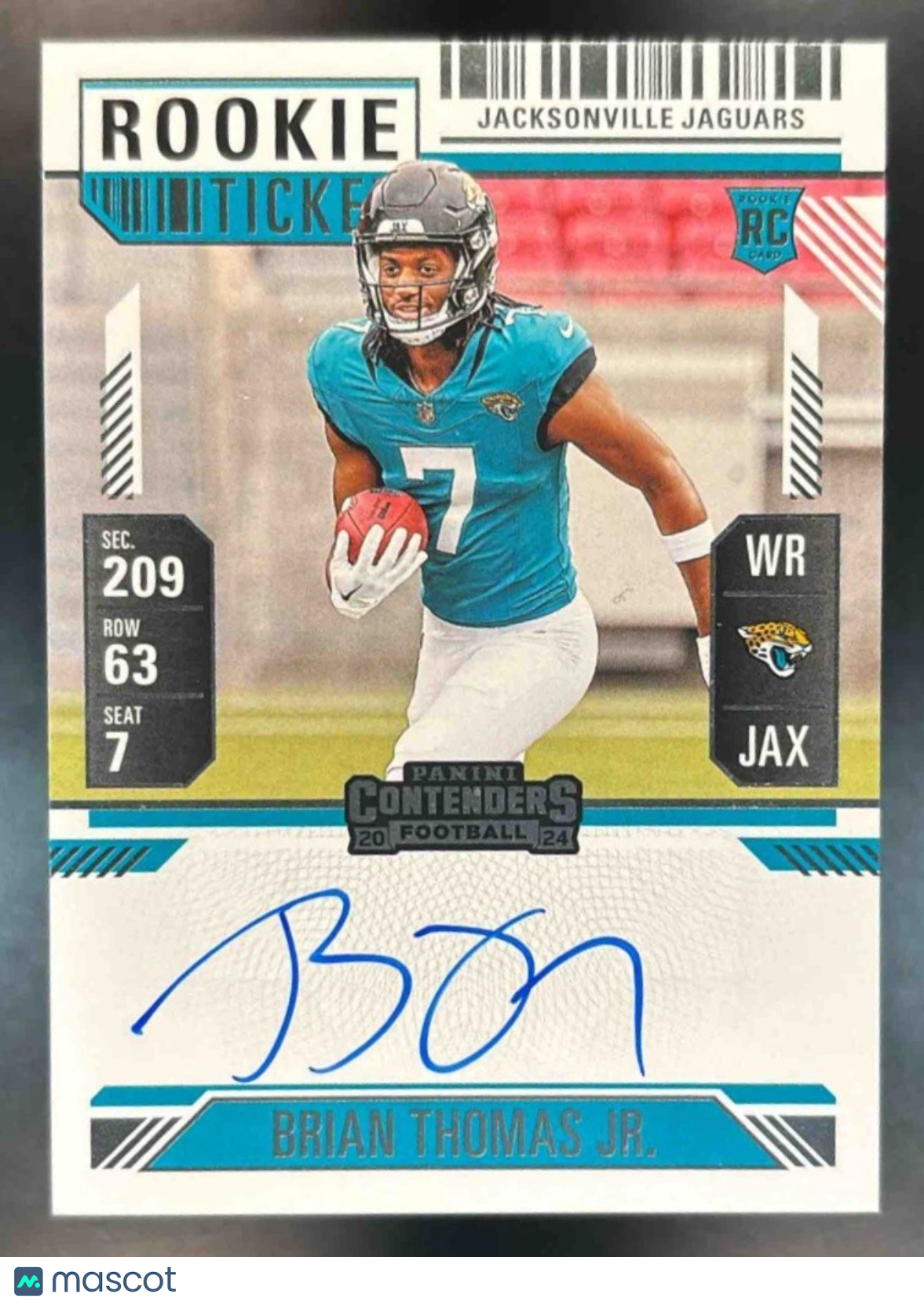 2024 Panini Contenders Brian Thomas Jr. Rookie Ticket RPS Auto #103 RC Jaguars - Sports Cards