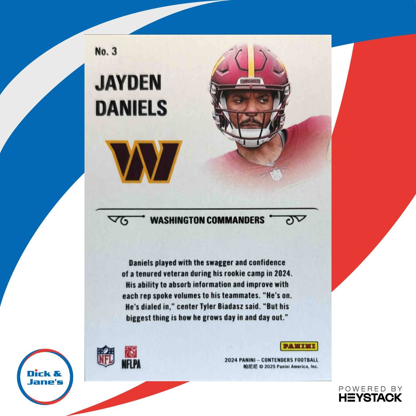 2024 Panini Contenders Jayden Daniels Rookie Stallions #3 Washington Commanders - Sports Cards