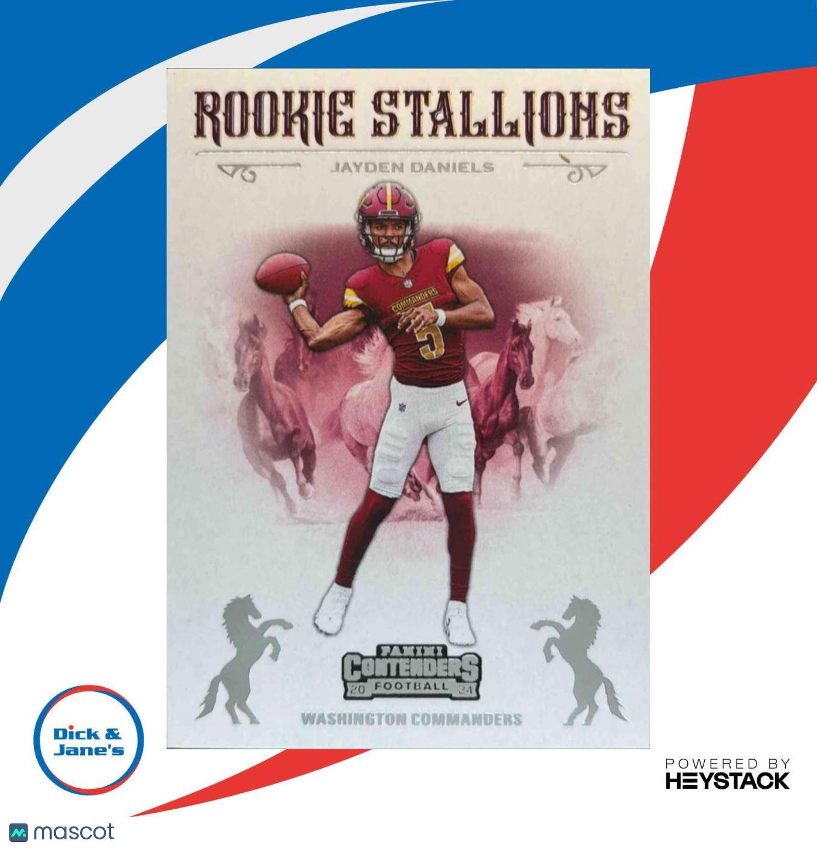 2024 Panini Contenders Jayden Daniels Rookie Stallions #3 Washington Commanders - Sports Cards