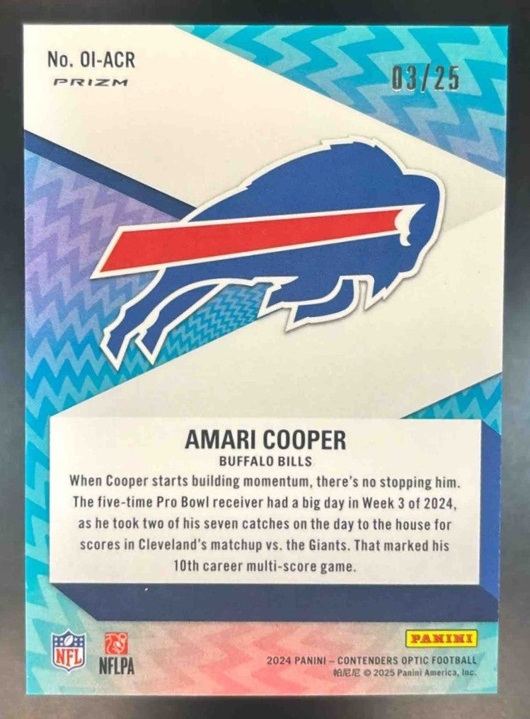 2024 Panini Contenders Optic Amari Cooper Illusion Black Scope /25 Buffalo Bills - Sports Cards