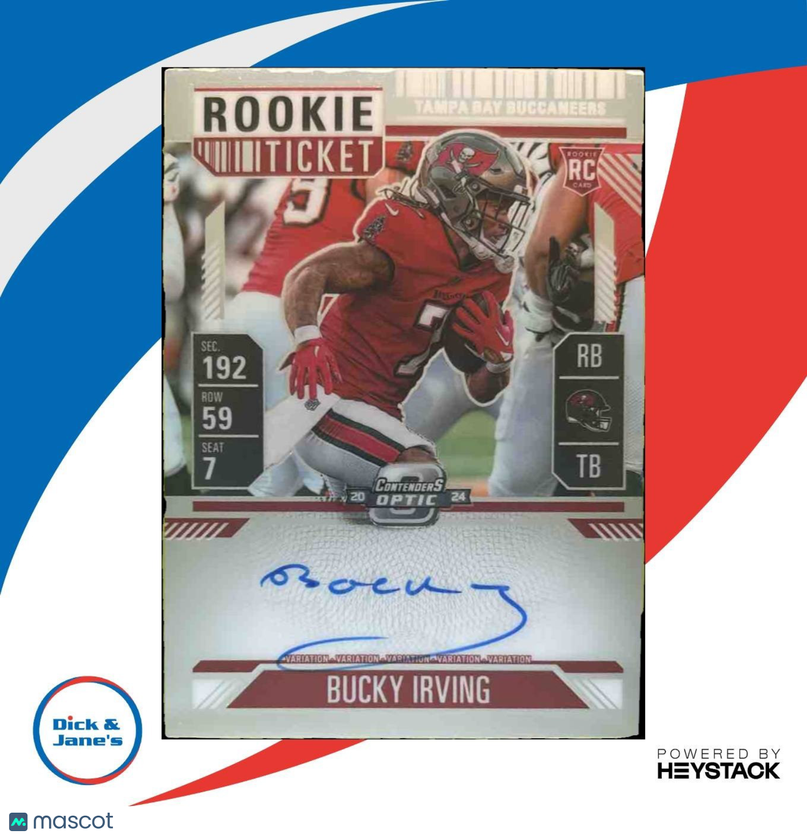 2024 Panini Contenders Optic Bucky Irving Rookie Ticket RPS Auto #122b RC VAR - Sports Cards