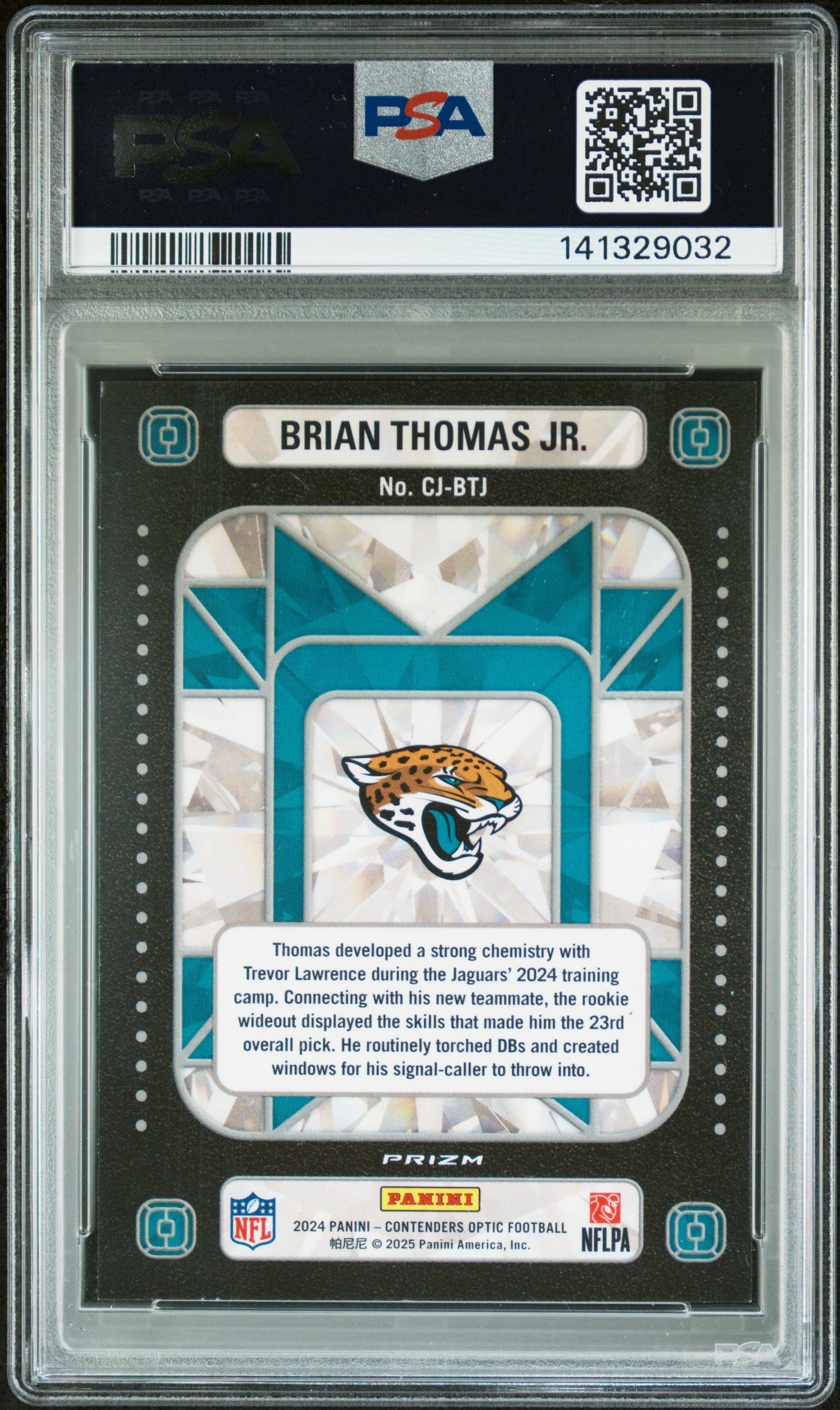 2024 Panini Contenders Optic Crown Jewels Brian Thomas JR. #CJBTJ PSA 10 - Graded Sports Cards