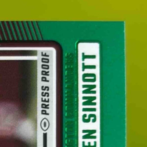 2024 Panini Donruss Ben Sinnott Press Proof Green #314 RC Washington Commanders - Sports Cards