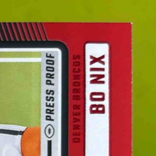 2024 Panini Donruss Bo Nix Press Proof Red #369 Rated Rookie Denver Broncos - Sports Cards