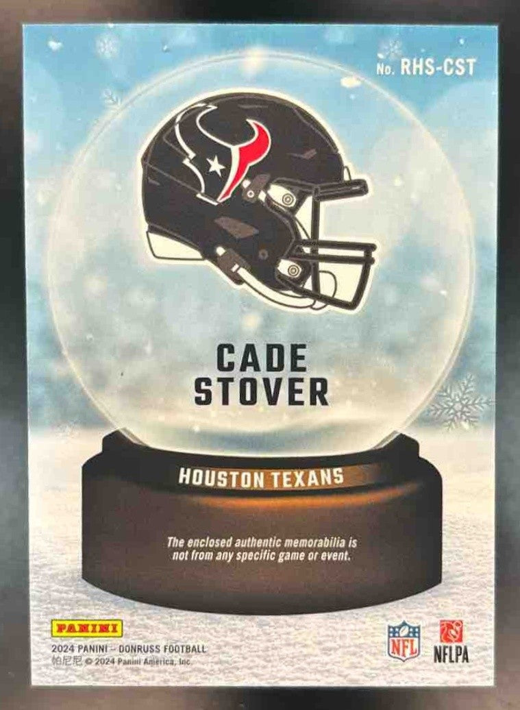 2024 Panini Donruss Cade Stover Rookie Holiday Sweater RC MEM Houston Texans - Sports Cards