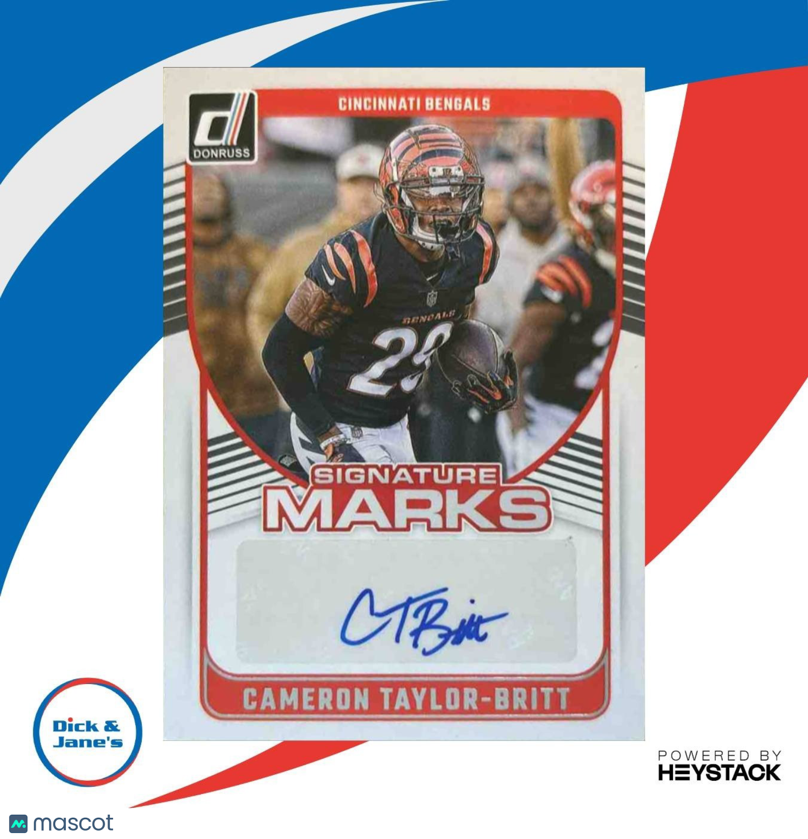2024 Panini Donruss Cameron Taylor-Britt Signature Marks #SMA-CTB Auto Bengals - Sports Cards