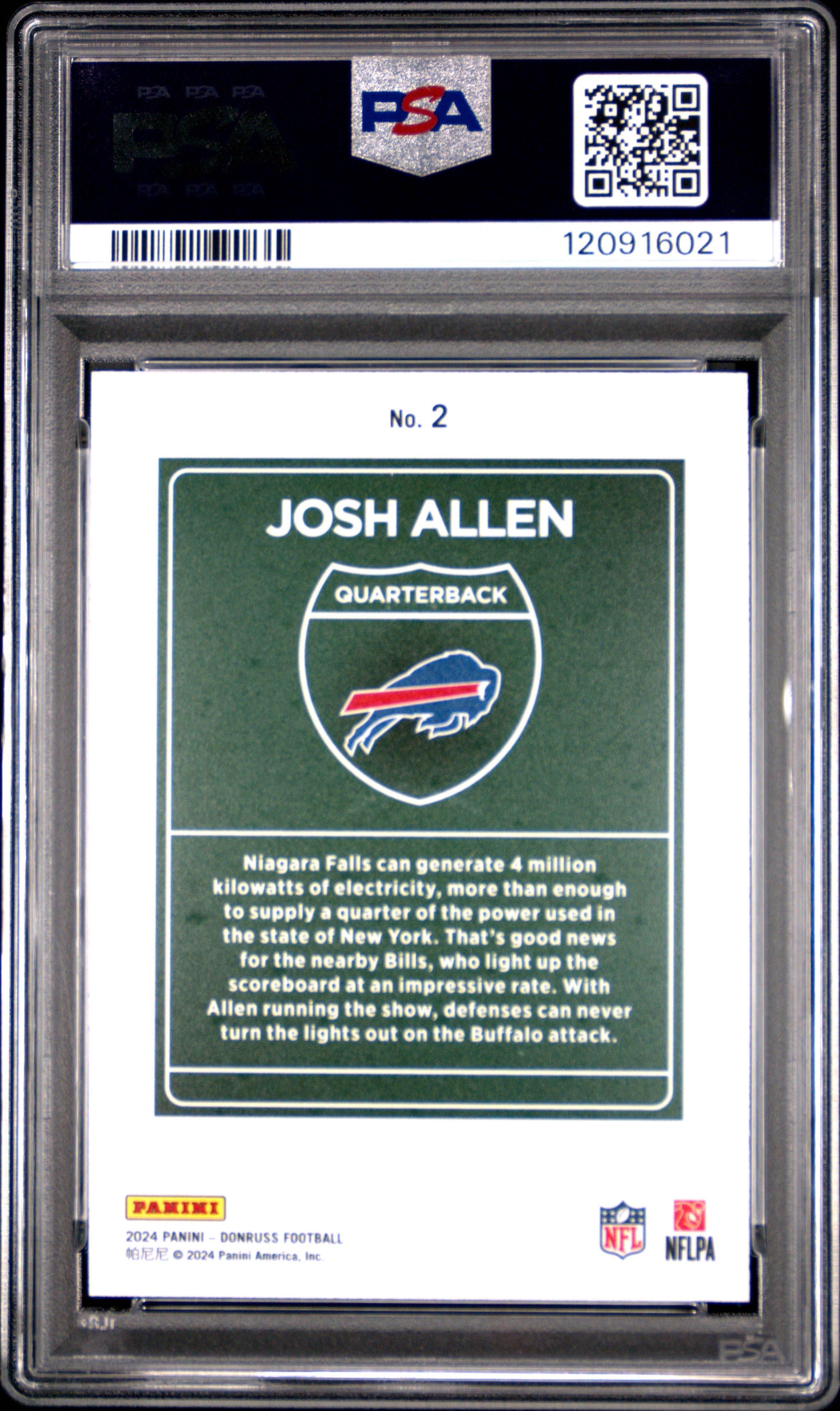 2024 Panini Donruss Downtown! Josh Allen Downtown #2 PSA 9 Buffalo Bills - Graded Sports Cards