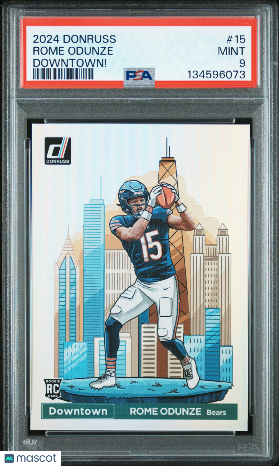 2024 Panini Donruss Downtown! Rome Odunze #15 PSA 9 - Graded Sports Cards