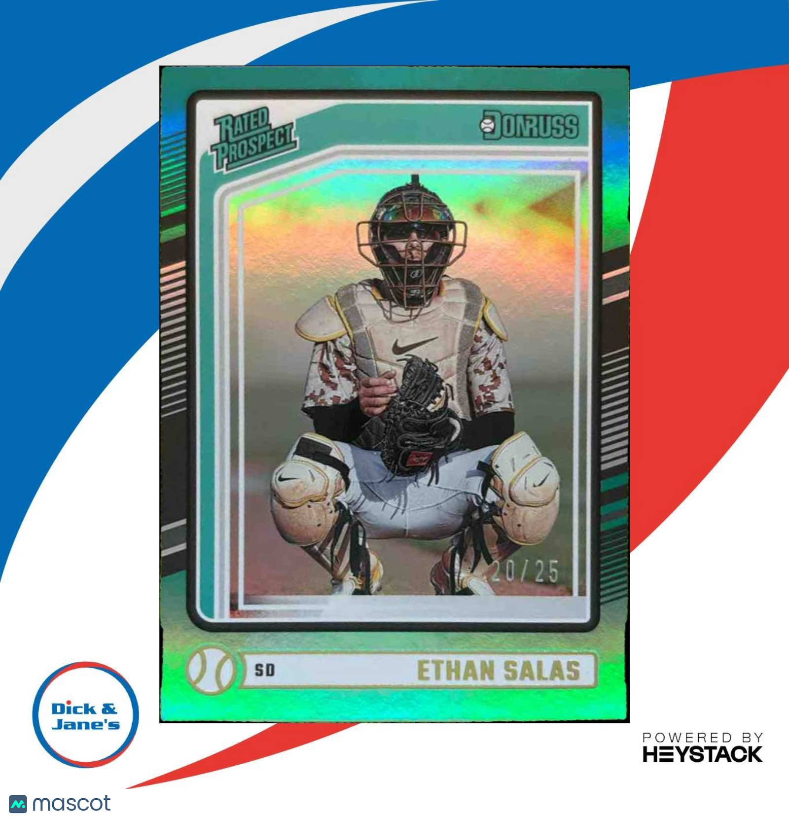 2024 Panini Donruss Ethan Salas Teal 20/25 #124 Rated Prospect San Diego Padres - Sports Cards