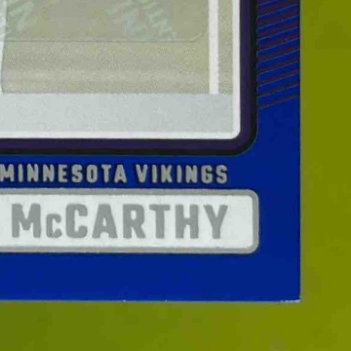 2024 Panini Donruss J.J. McCarthy Rated Rookie Auto Blue #303 Minnesota Vikings - Sports Cards
