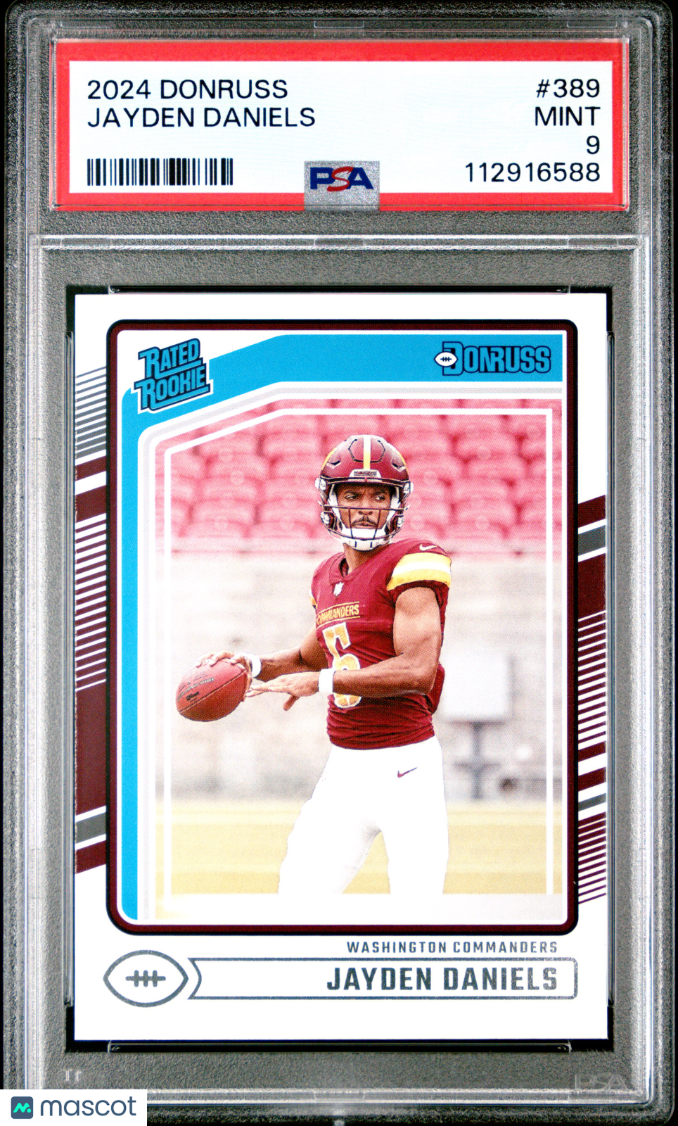 2024 Panini Donruss Jayden Daniels Rated Rookie #389 PSA 9 Washington Commanders Graded Sports Cards