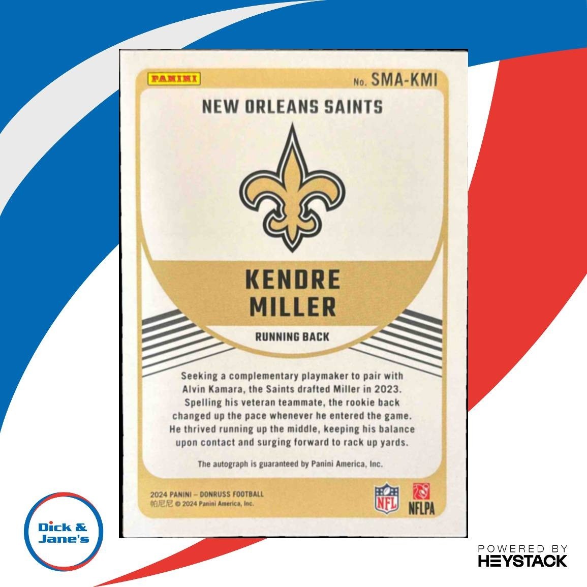 2024 Panini Donruss Kendre Miller Signature Marks Auto New Orleans Saints - Sports Cards