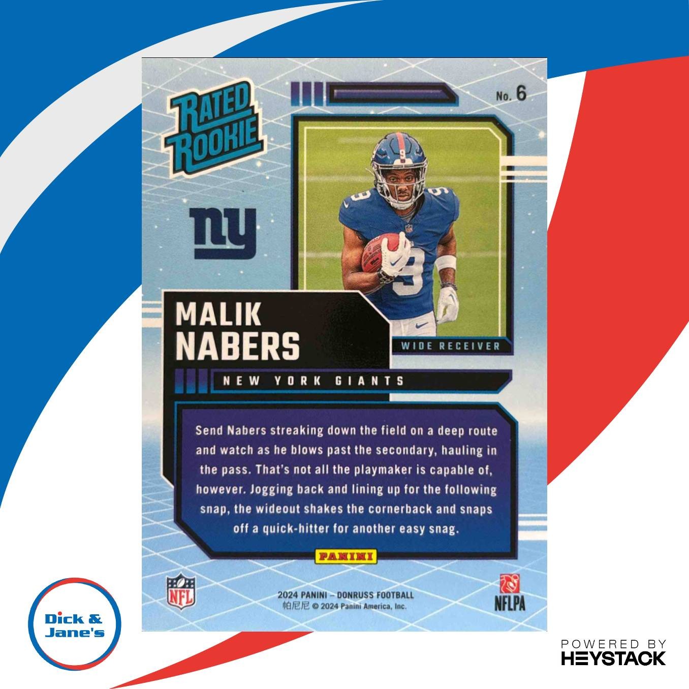 2024 Panini Donruss Malik Nabers Retro Rated Rookie #6 New York Giants - Sports Cards