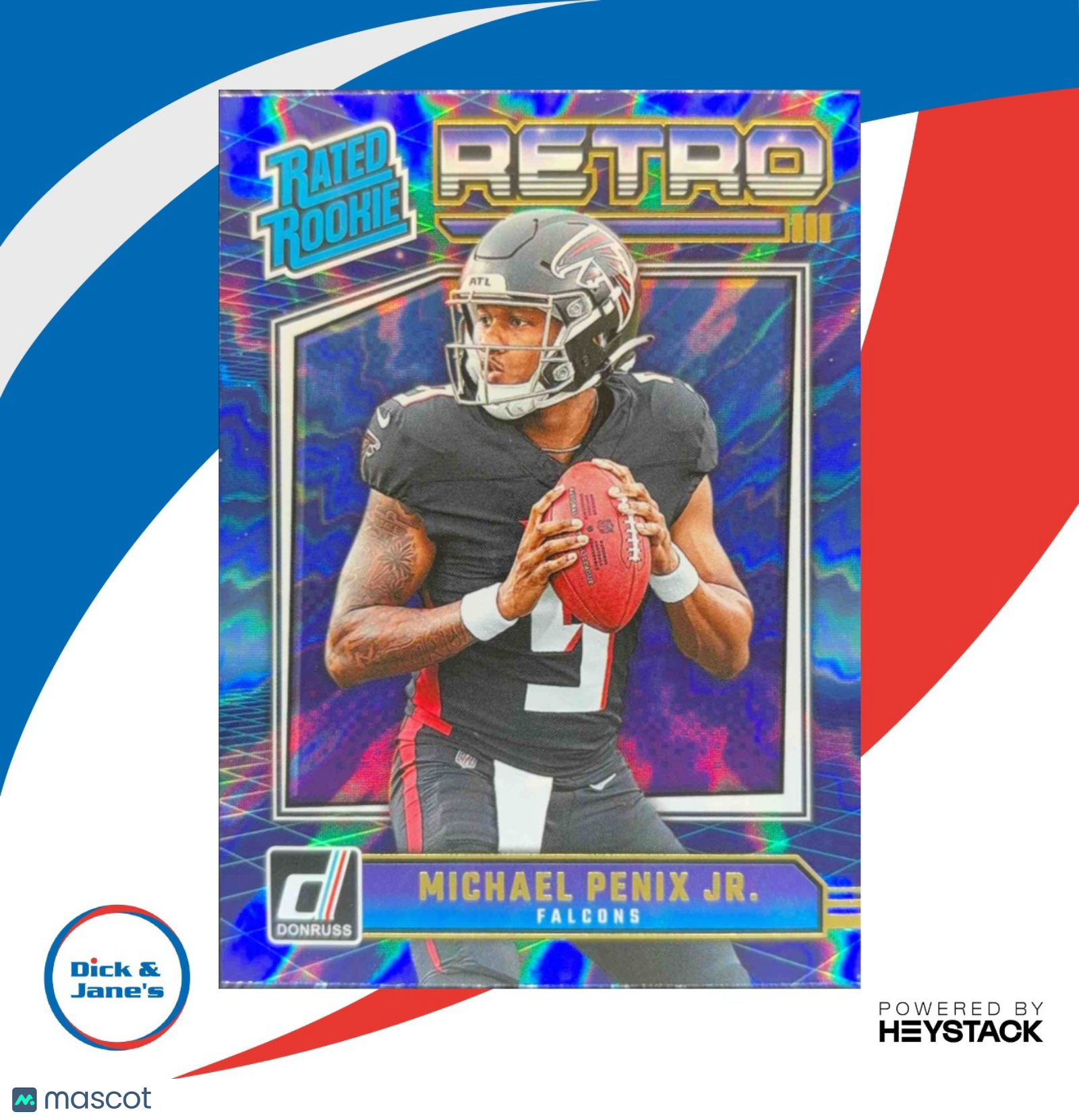 2024 Panini Donruss Michael Penix Jr. Retro Rated Rookie #7 Atlanta Falcons - Sports Cards
