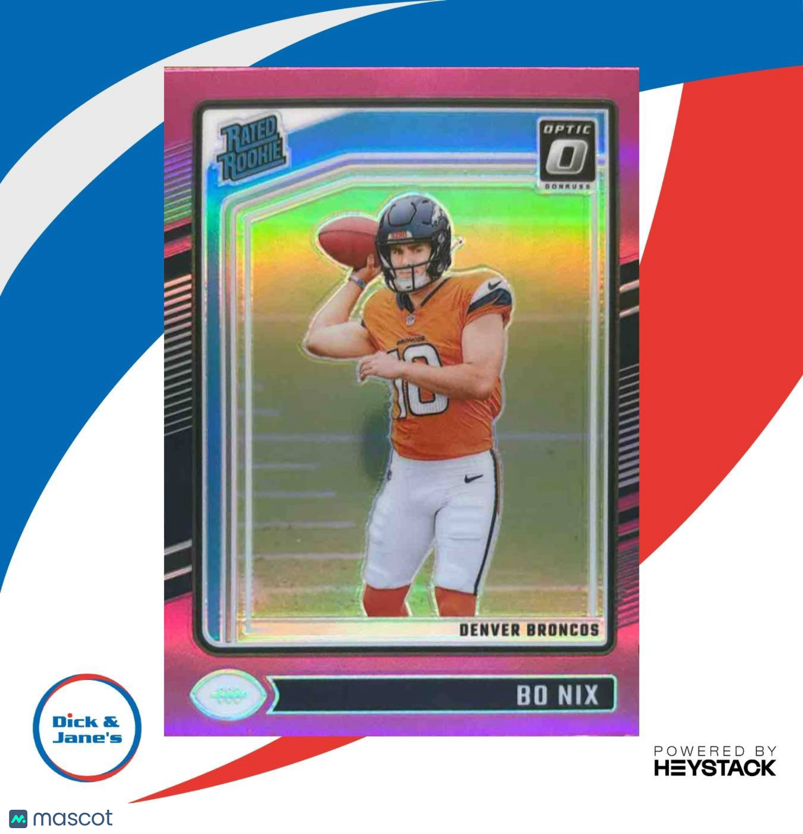 2024 Panini Donruss Optic Bo Nix Pink #209 Rated Rookie Denver Broncos - Sports Cards