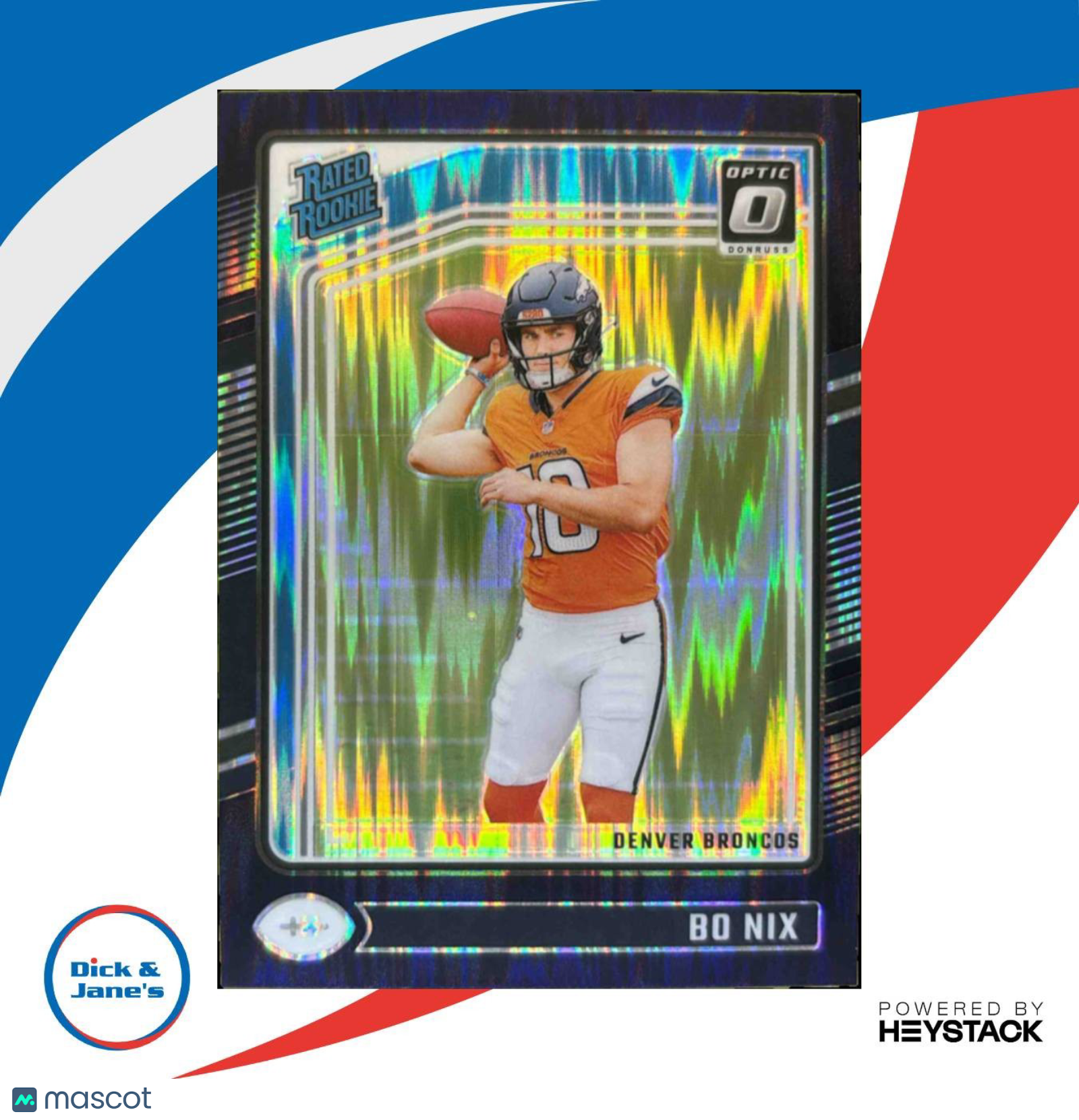 2024 Panini Donruss Optic Bo Nix Purple Shock #209 Rated Rookie Denver Broncos - Sports Cards