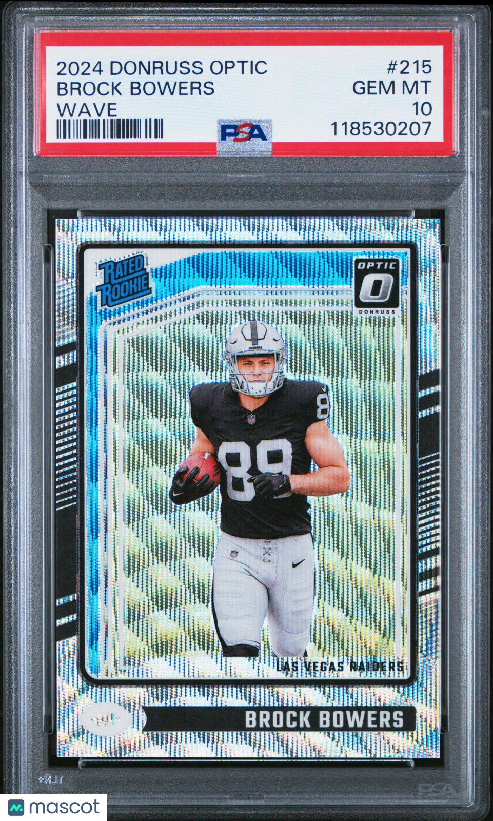 2024 Panini Donruss Optic Brock Bowers Wave /300 #215 PSA 10 - Graded Sports Cards