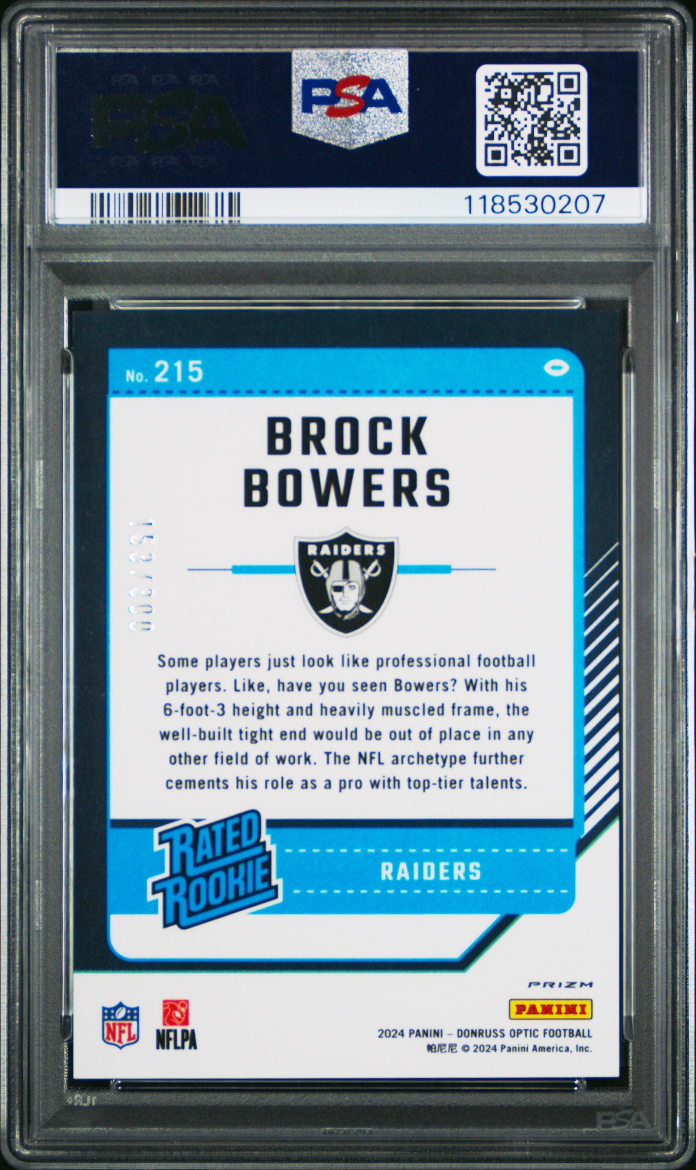 2024 Panini Donruss Optic Brock Bowers Wave /300 #215 PSA 10 - Graded Sports Cards